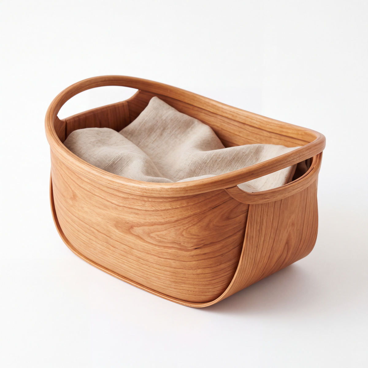 Steam-Bent Wood Carry Basket — Forest Collection
