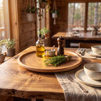 Solid Oak Lathe-Turned Lazy Susan — Forest Collection