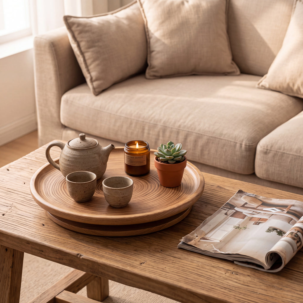 Solid Oak Lathe-Turned Lazy Susan — Forest Collection