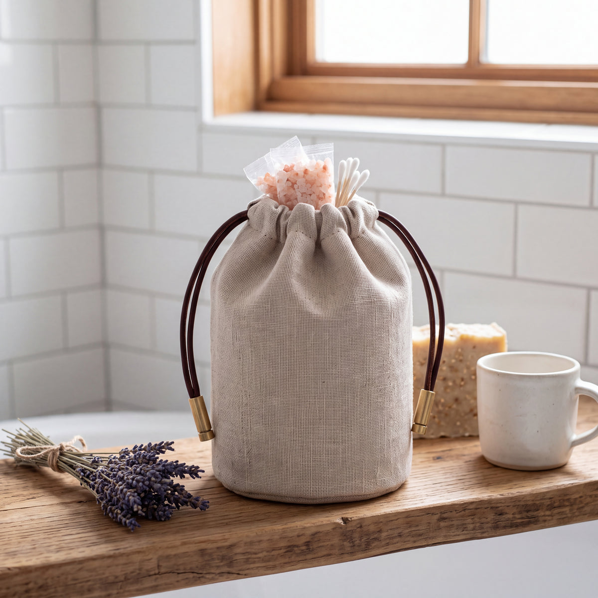 Linen Drawstring Pouch — Soft Living Collection