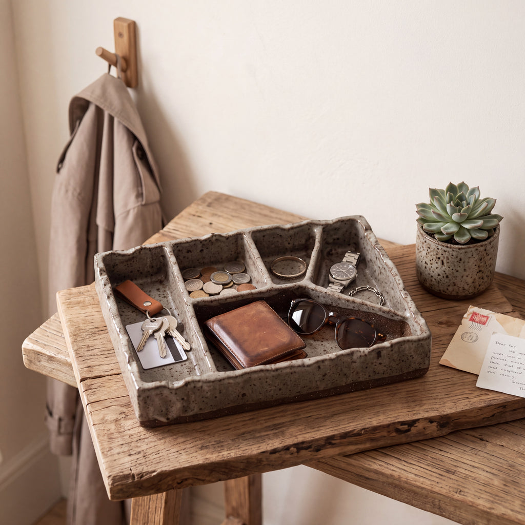 Handmade Ceramic 6-Compartment Tray — Clay Collection
