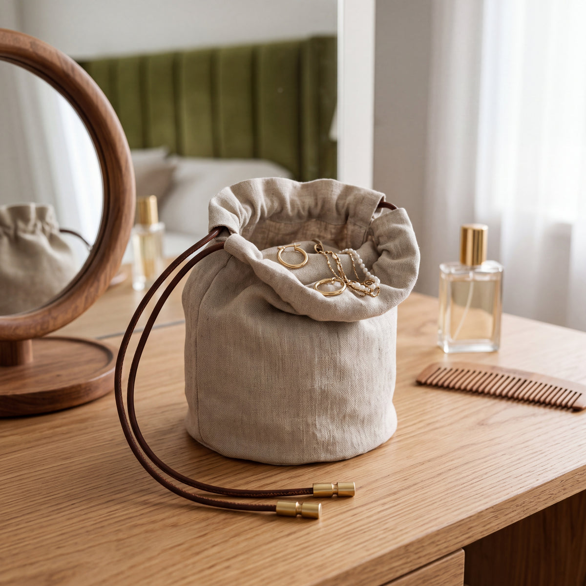 Linen Drawstring Pouch — Soft Living Collection