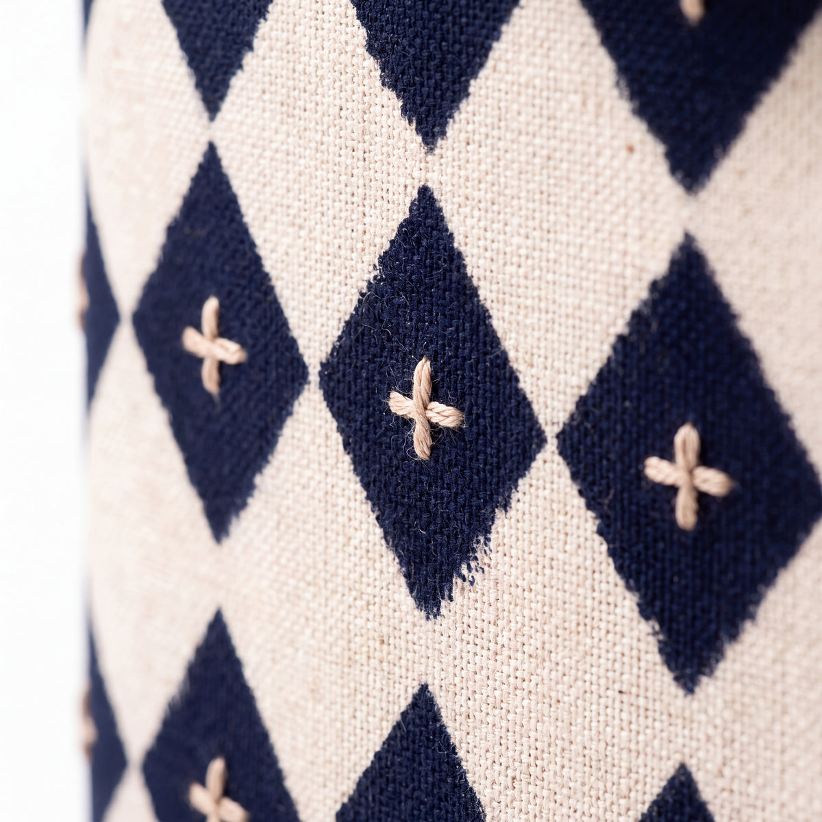 Linen Geometric Print Storage Basket — Soft Living Collection