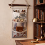 Linen Patchwork Embroidered Wall Organizer — Soft Living Collection