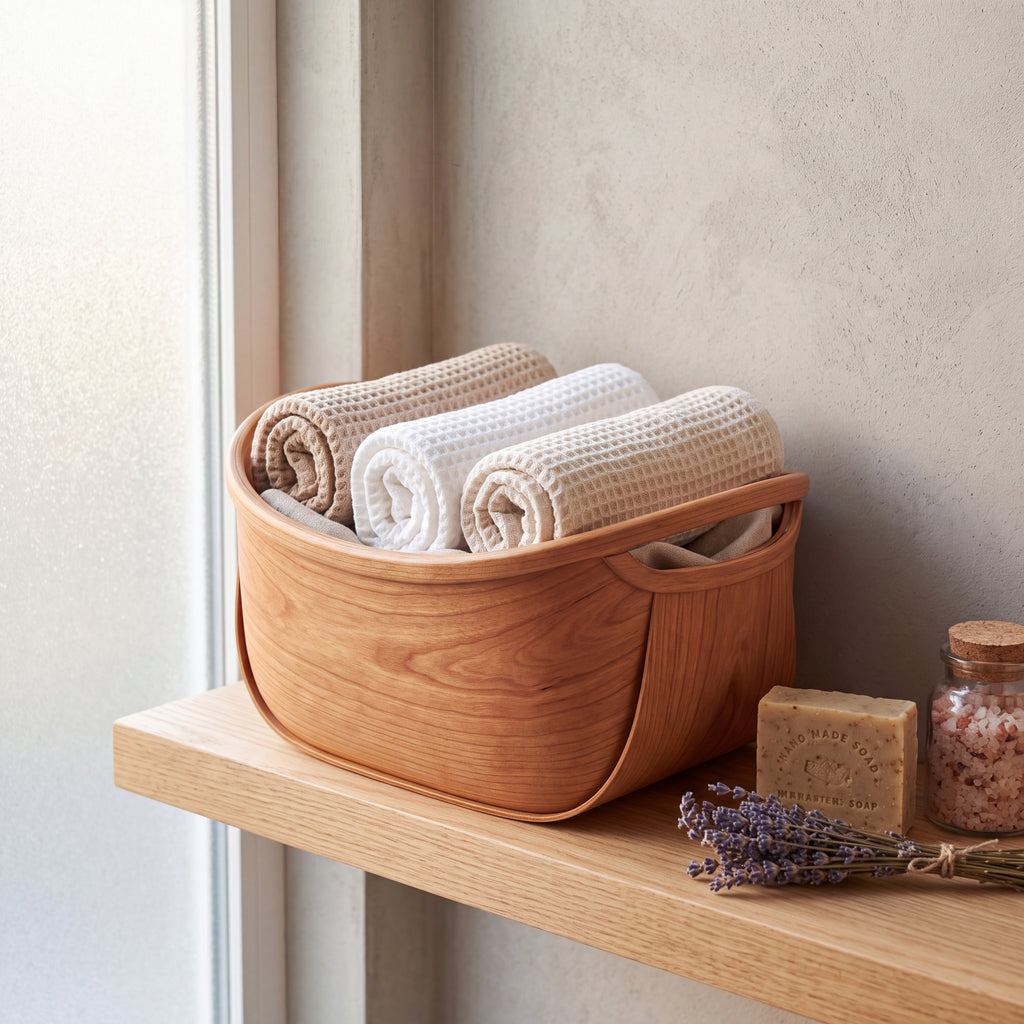 Steam-Bent Wood Carry Basket — Forest Collection