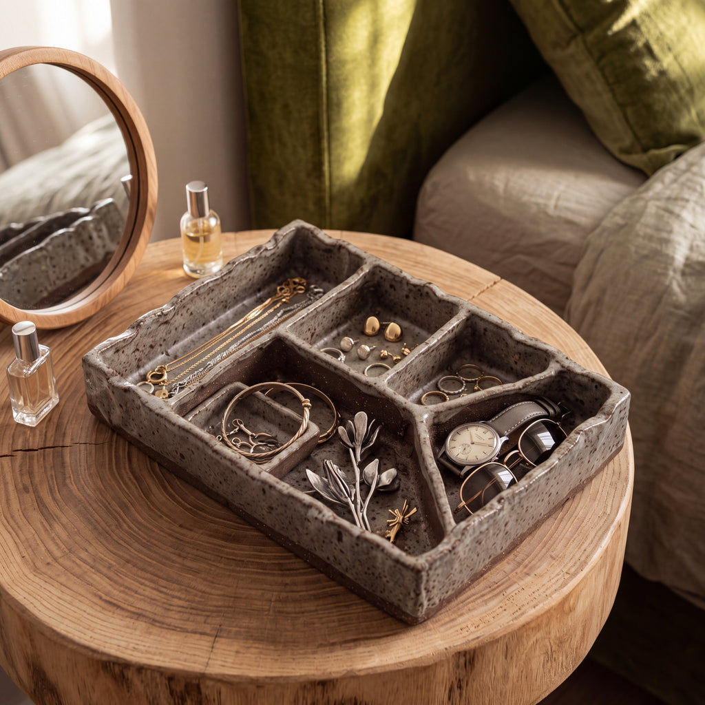 Handmade Ceramic 6-Compartment Tray — Clay Collection