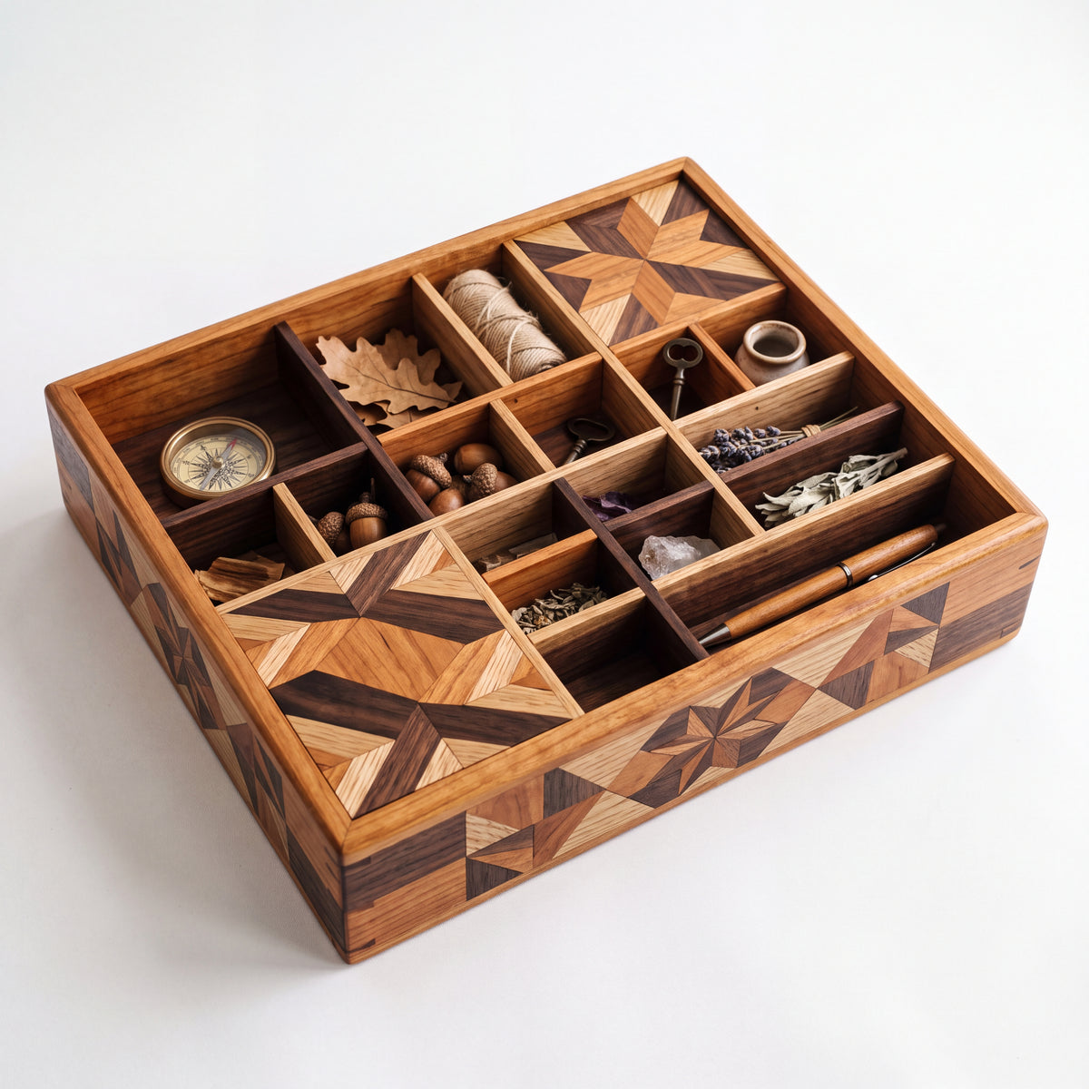 Marquetry Compartment Tray — Forest Collection