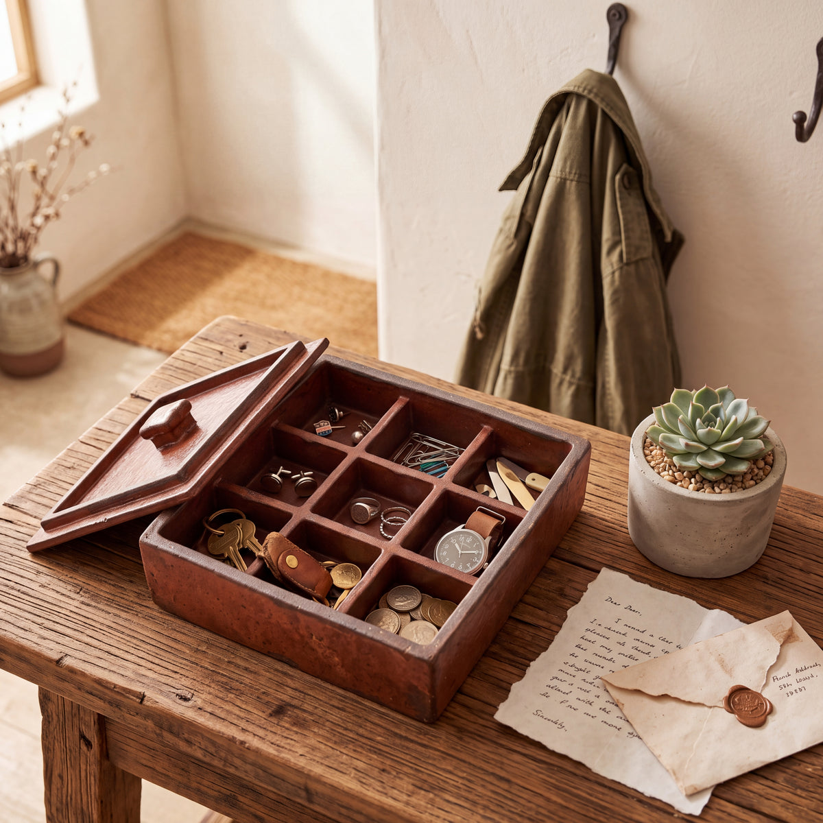 Handmade Ceramic 9-Compartment Lidded Box — Clay Collection