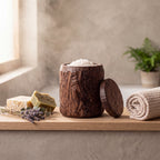 Hand-Carved Black Walnut Canister — Forest Collection