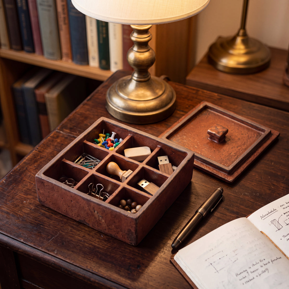 Handmade Ceramic 9-Compartment Lidded Box — Clay Collection