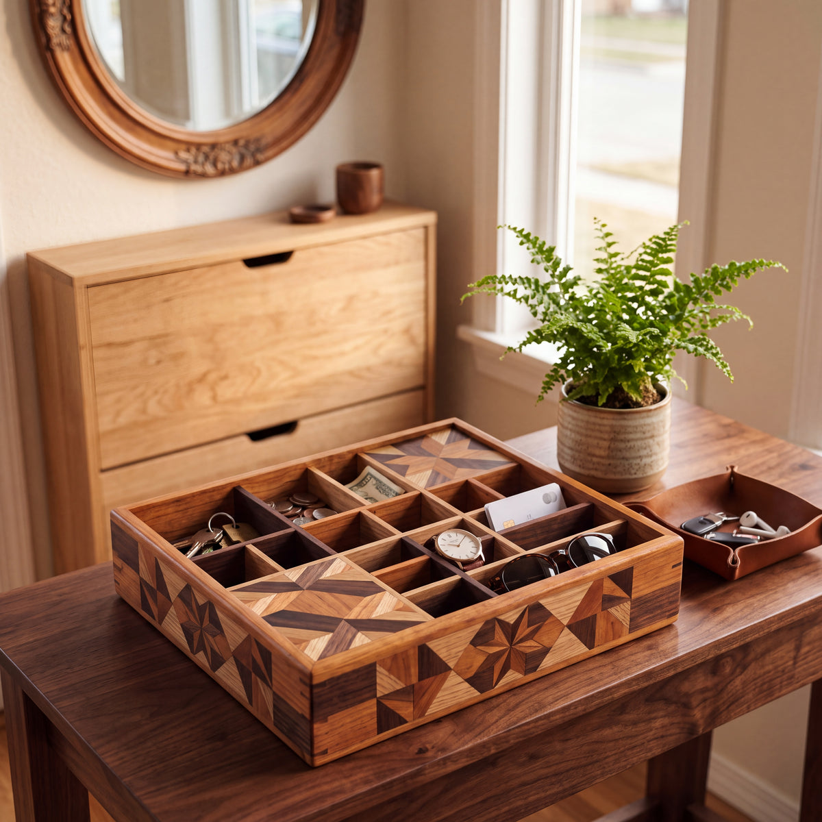 Marquetry Compartment Tray — Forest Collection