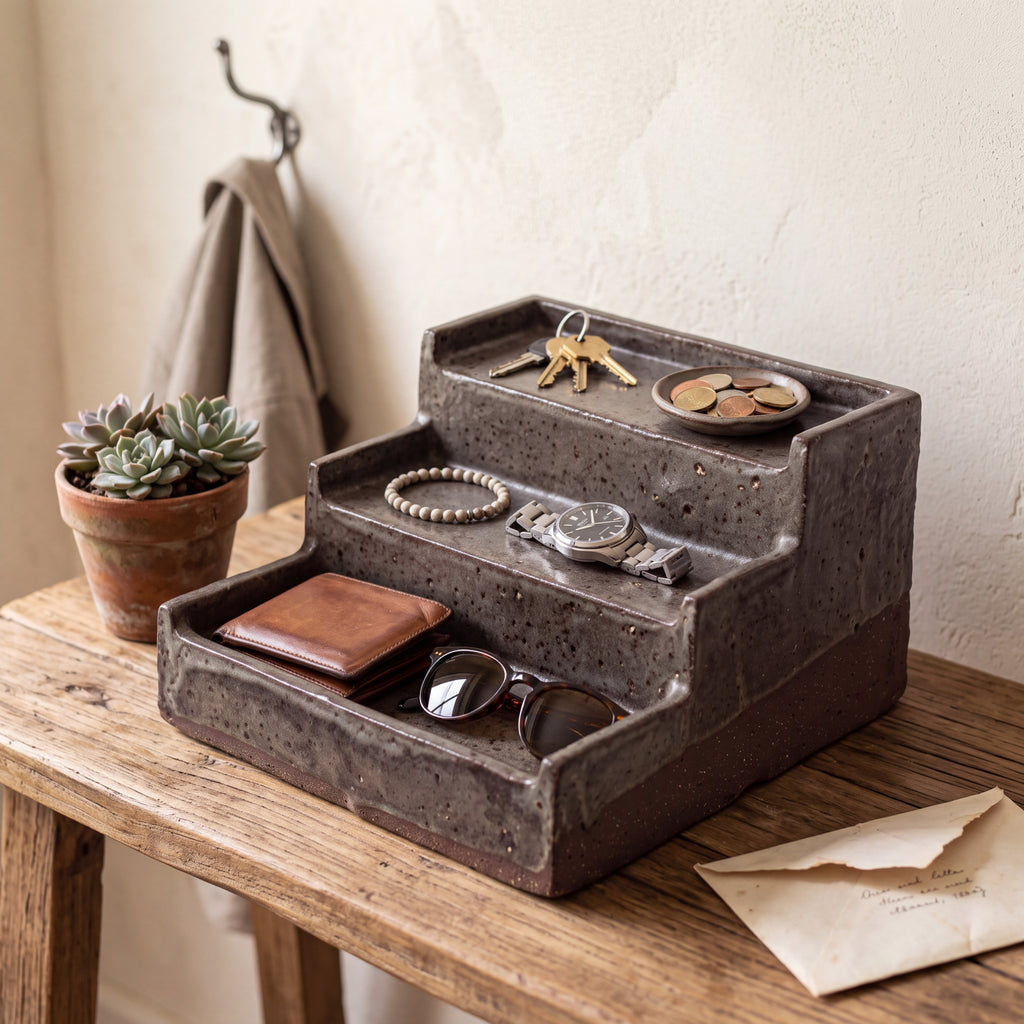 Handmade Ceramic Tiered Organizer — Clay Collection